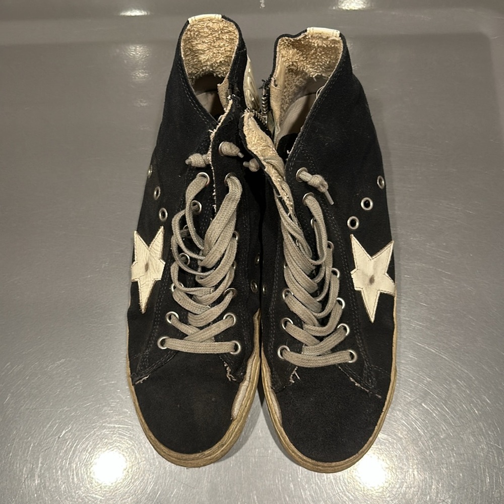 GOLDEN GOOSE Navy blue Francy sneaker 39 skateboard high top zip 9 - Picture 4 of 9